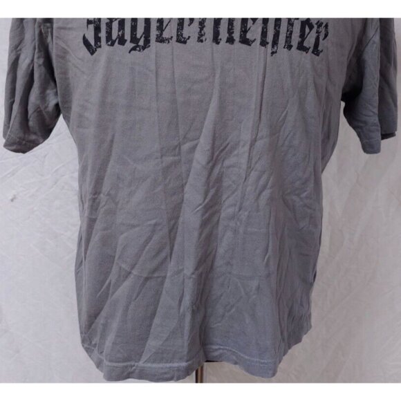 Jägermeister Mens Large Grey Spellout Distressed Deer Head Cross Tee Shirt - Picture 6 of 11